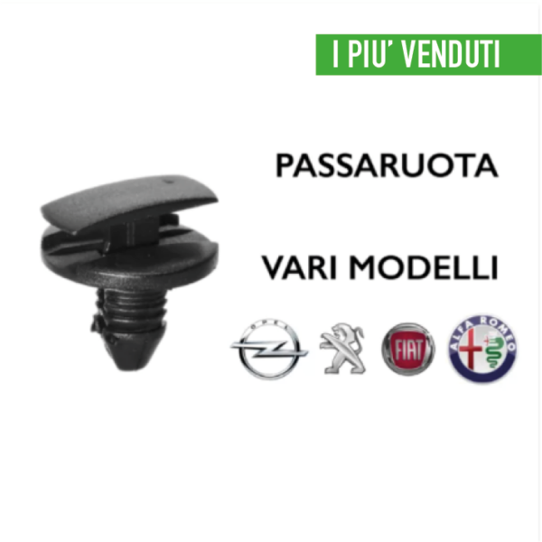 Bottone fissaggio passaruota Peugeot, Lancia, Fiat, Alfa Romeo e Opel
